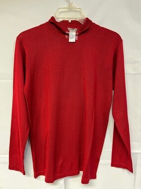 Silx by August Silk Red Mock Neck  Sweater